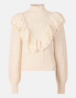 Ruffle Kabeltrui Gebroken Wit -Kleding Verkoop 00 1097930 2