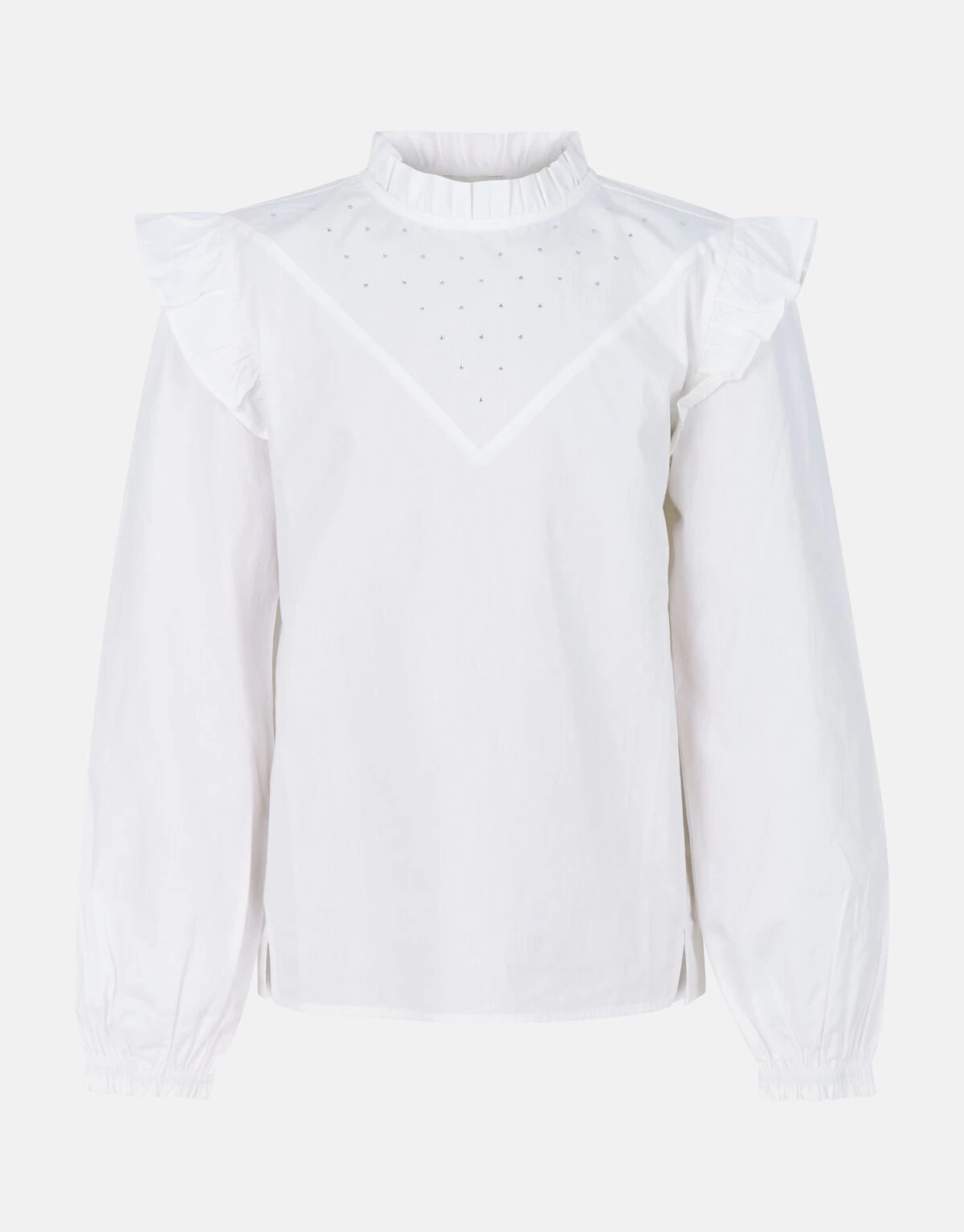 Strass Blouse Wit 3 Strass Blouse Wit - Afbeelding 3