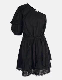 One Shoulder Jurk Zwart -Kleding Verkoop 00 1100133 10