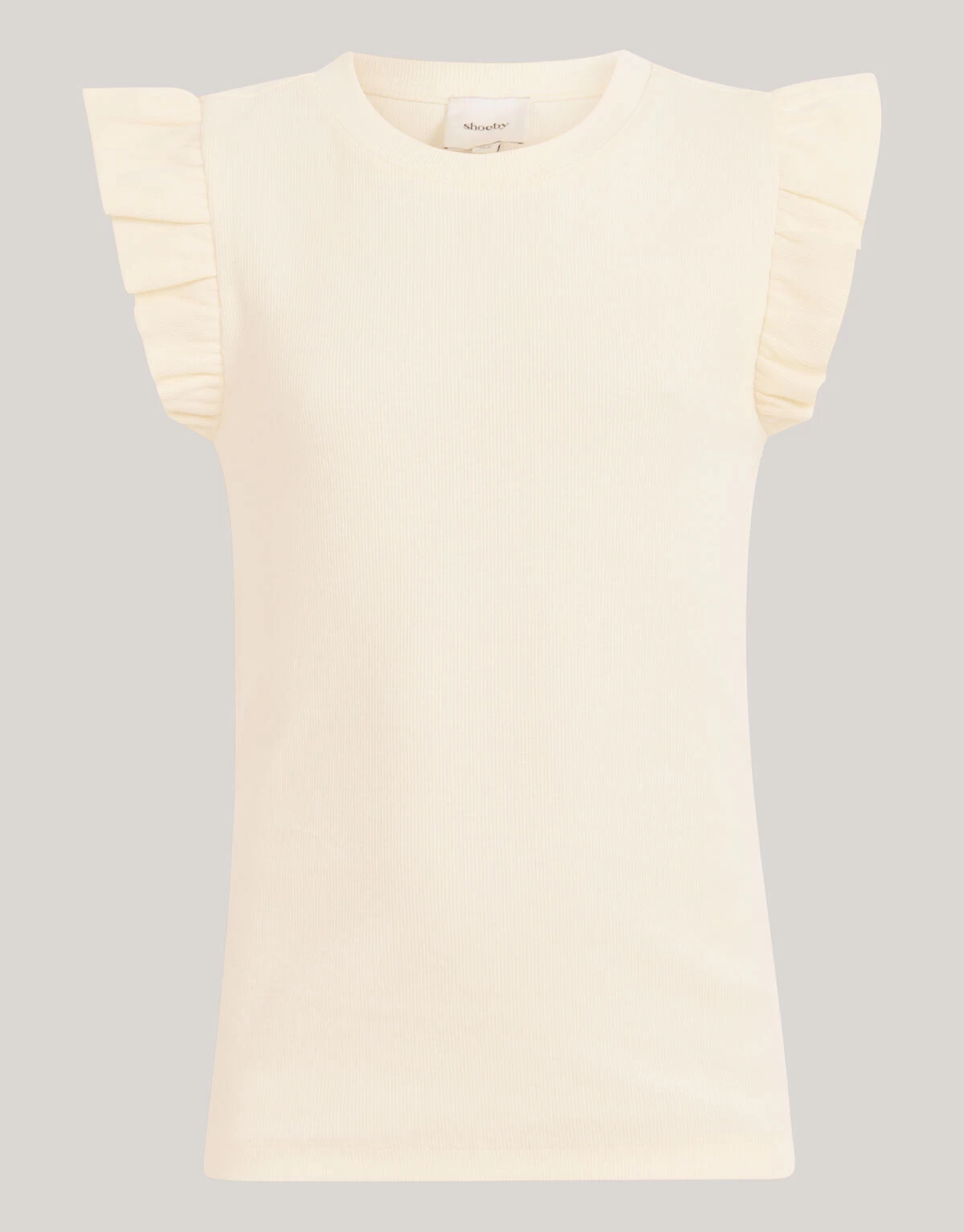 Ruffle Rib Top Gebroken Wit 5 Ruffle Rib Top Gebroken Wit - Afbeelding 5