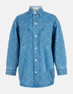 Printed Denim Blouse Blauw 14 Printed Denim Blouse Blauw -Kleding Verkoop 00 1100517 51