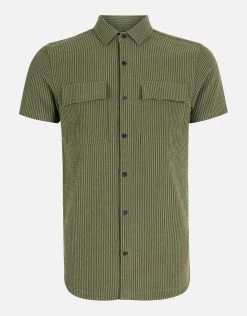 Gestreepte Seersucker Overhemd Groen 11 Gestreepte Seersucker Overhemd Groen -Kleding Verkoop 00 1100739 31