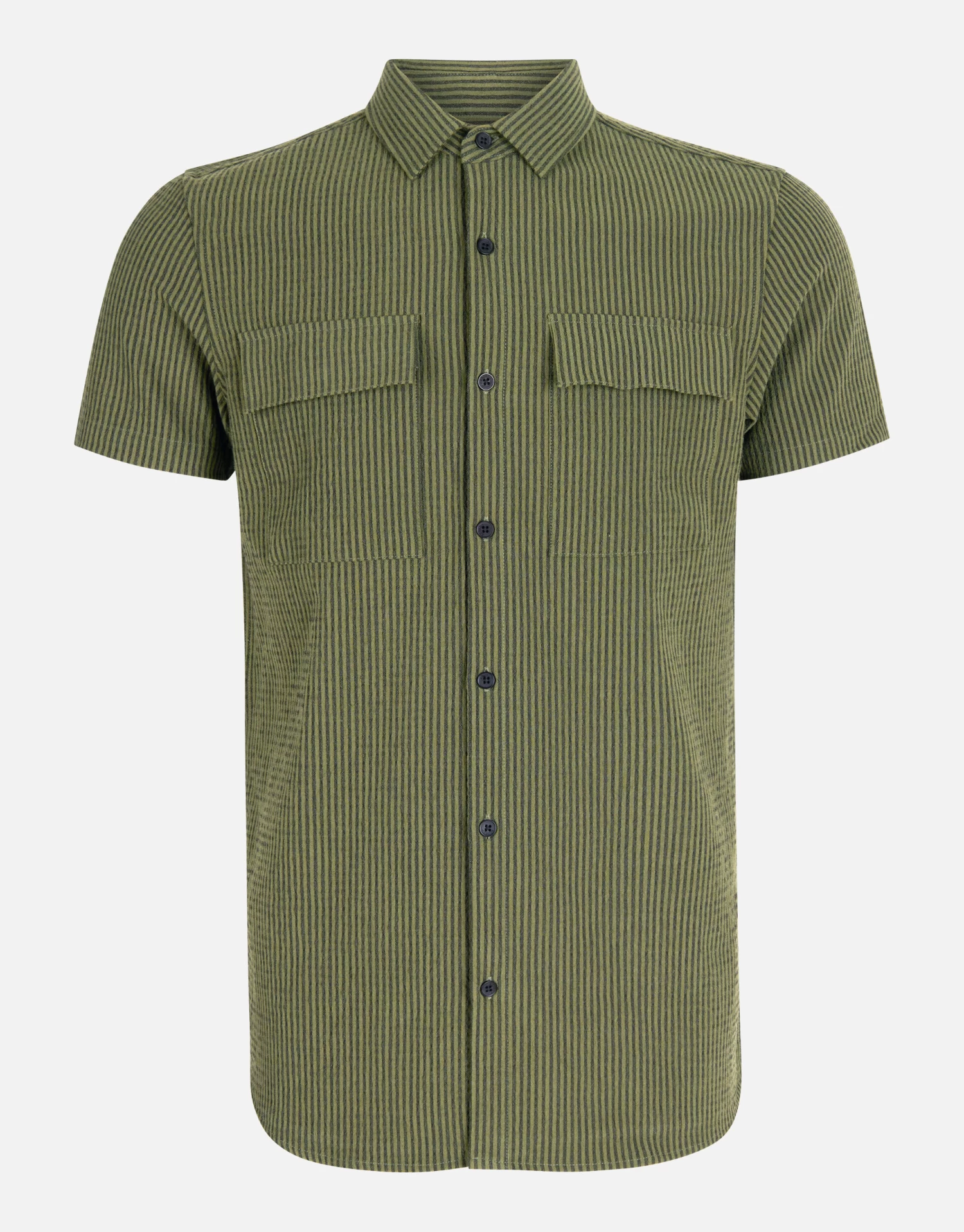 Gestreepte Seersucker Overhemd Groen 5 Gestreepte Seersucker Overhemd Groen - Afbeelding 5