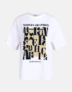 Grafisch Artwork T-shirt Wit -Kleding Verkoop 00 1101100 1