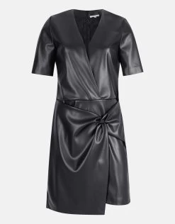 Vegan Leren Knot Jurk Zwart -Kleding Verkoop 00 1101219 10