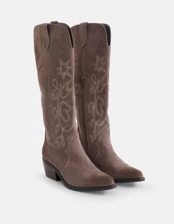 Suede Western Laarzen Taupe 8 Suede Western Laarzen Taupe -Kleding Verkoop 00 1101652 86