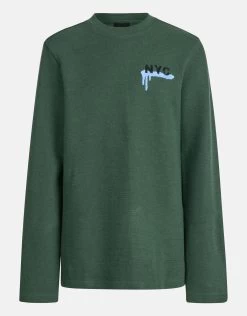 Structuur Longsleeve Donkergroen -Kleding Verkoop 00 1101686 32