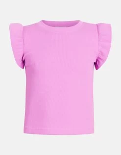 Ruffle Rib Top Paars -Kleding Verkoop 00 1101843 71
