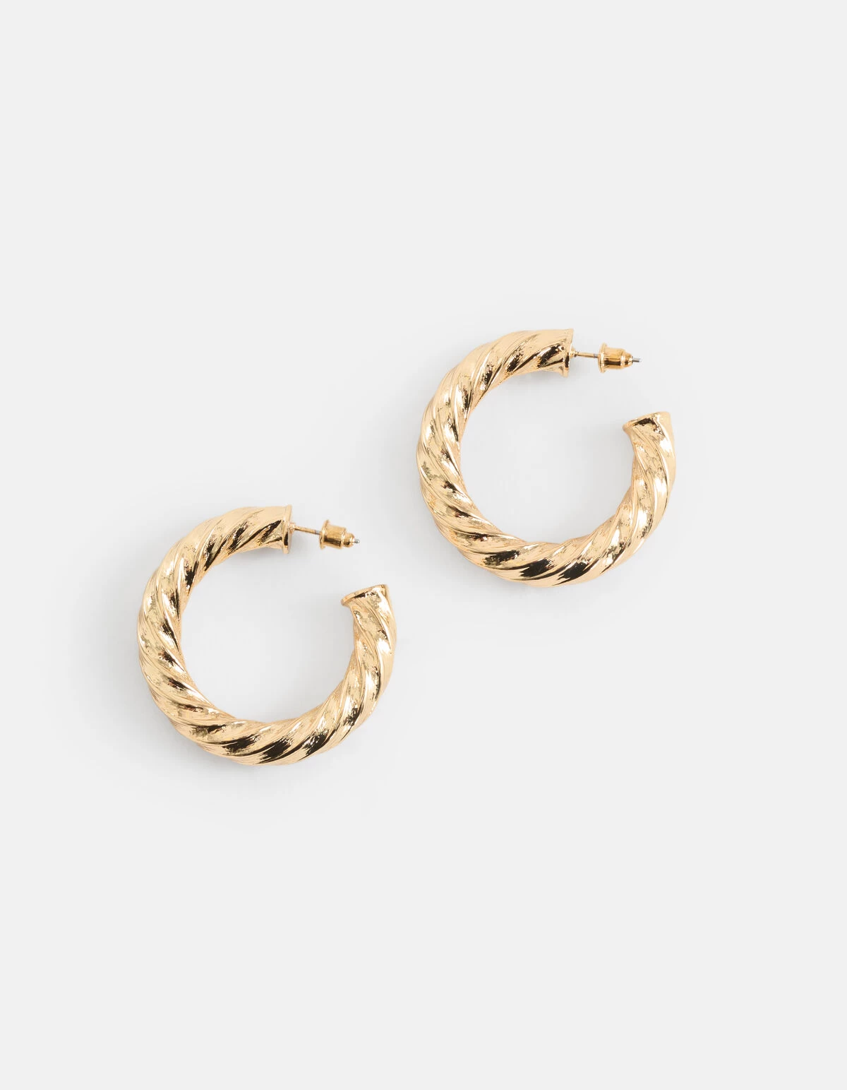 Twisted Hoop Oorbellen Goud 3 Twisted Hoop Oorbellen Goud - Afbeelding 3