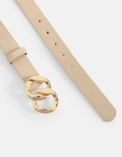 Dubbele Gesp Riem Beige -Kleding Verkoop 00 1102356 2