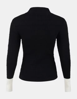 Knopen Detail Pullover Zwart -Kleding Verkoop 01 1093850 4
