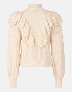 Ruffle Kabeltrui Gebroken Wit -Kleding Verkoop 01 1097930 2
