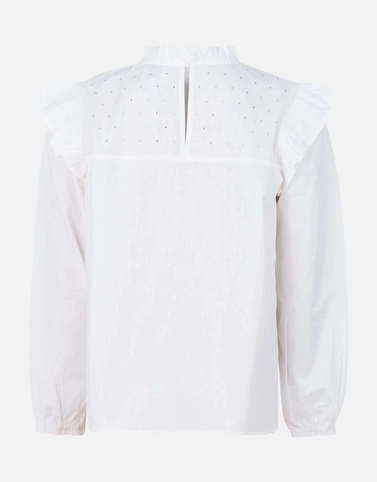Strass Blouse Wit 4 Strass Blouse Wit - Afbeelding 4