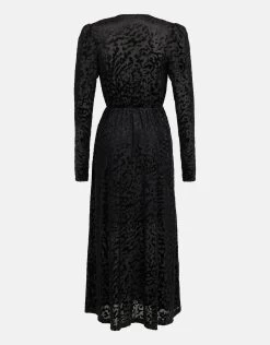 Velvet Print Jurk Zwart -Kleding Verkoop 01 1099509 71