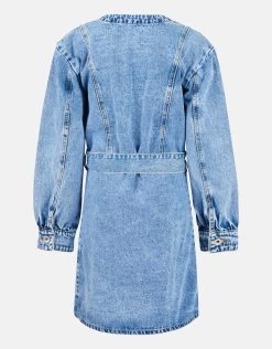Denim Wrap Jurk Bleached -Kleding Verkoop 01 1100345 90