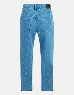 Printed Straight Jeans Blauw -Kleding Verkoop 01 1100461 53