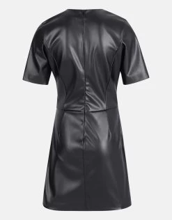 Vegan Leren Knot Jurk Zwart -Kleding Verkoop 01 1101219 10