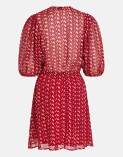 Retro Chiffon Jurk Rood -Kleding Verkoop 01 1101329 21