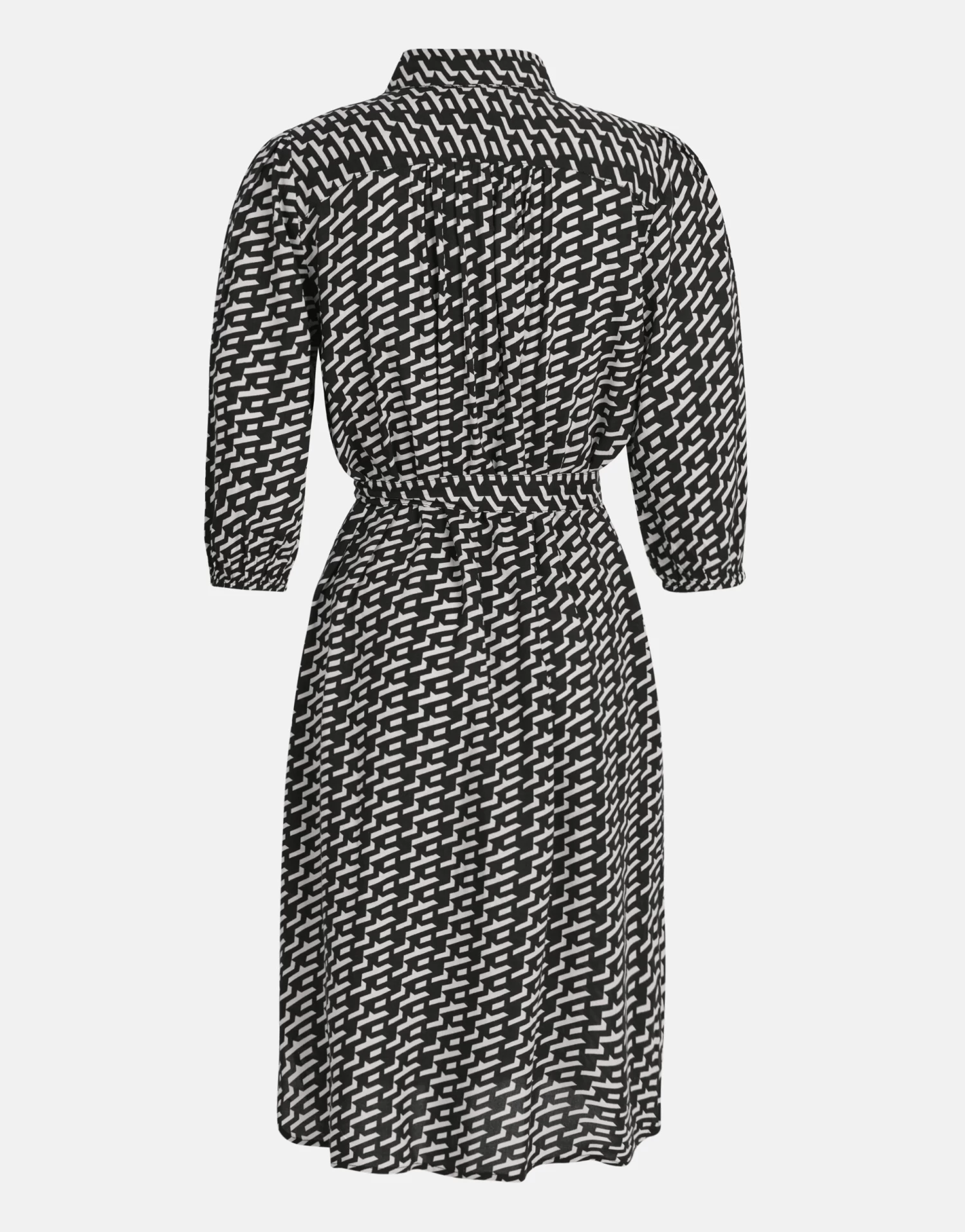 Grafische Midi Jurk Zwart 6 Grafische Midi Jurk Zwart - Afbeelding 6