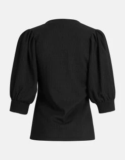 Crinkle V-hals Top Zwart 12 Crinkle V-hals Top Zwart -Kleding Verkoop 01 1102953 10