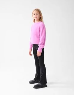 Rib Flared Legging Zwart