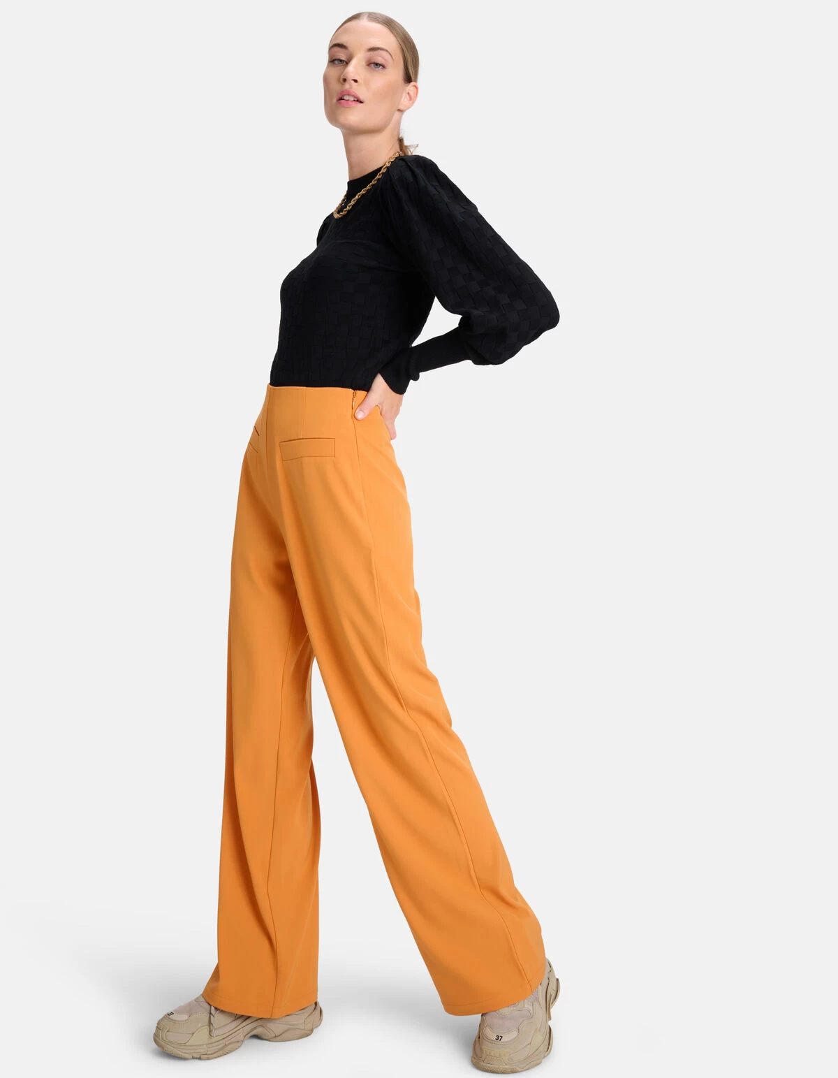 Wide Leg Pantalon Oranje 1 Wide Leg Pantalon Oranje