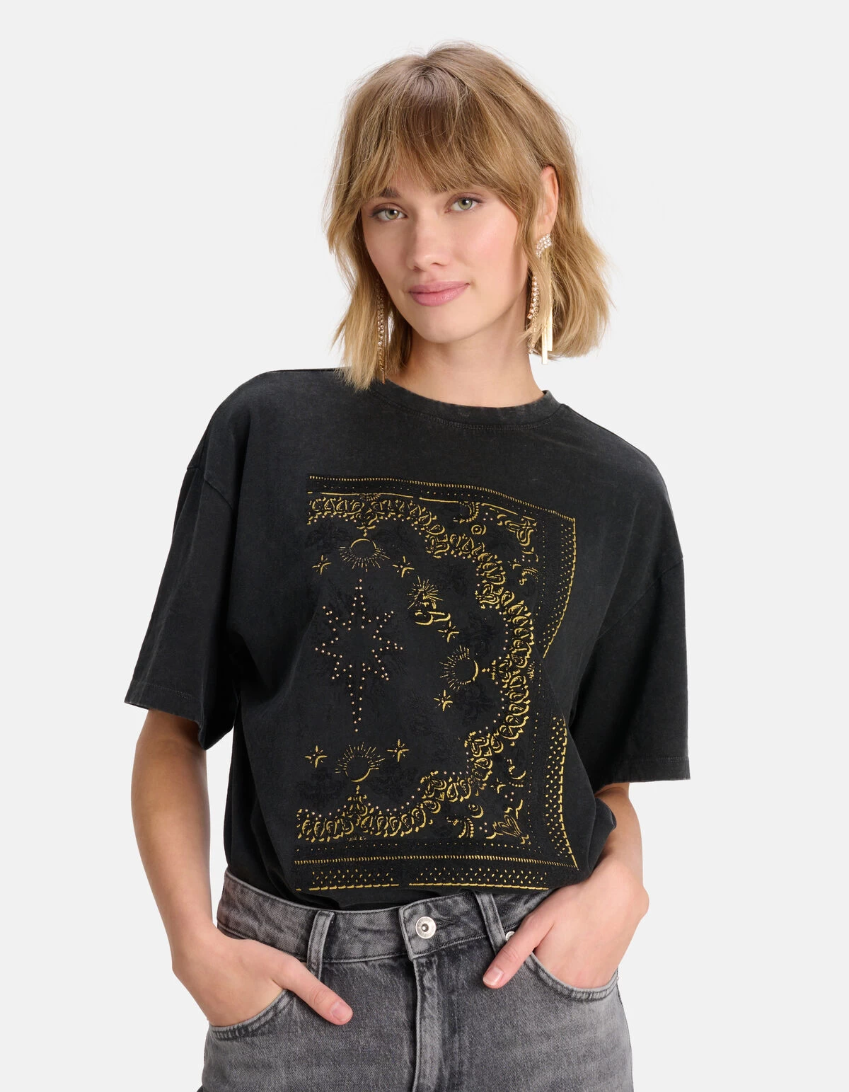 Printed T-shirt Donkergrijs 2 Printed T-shirt Donkergrijs - Afbeelding 2