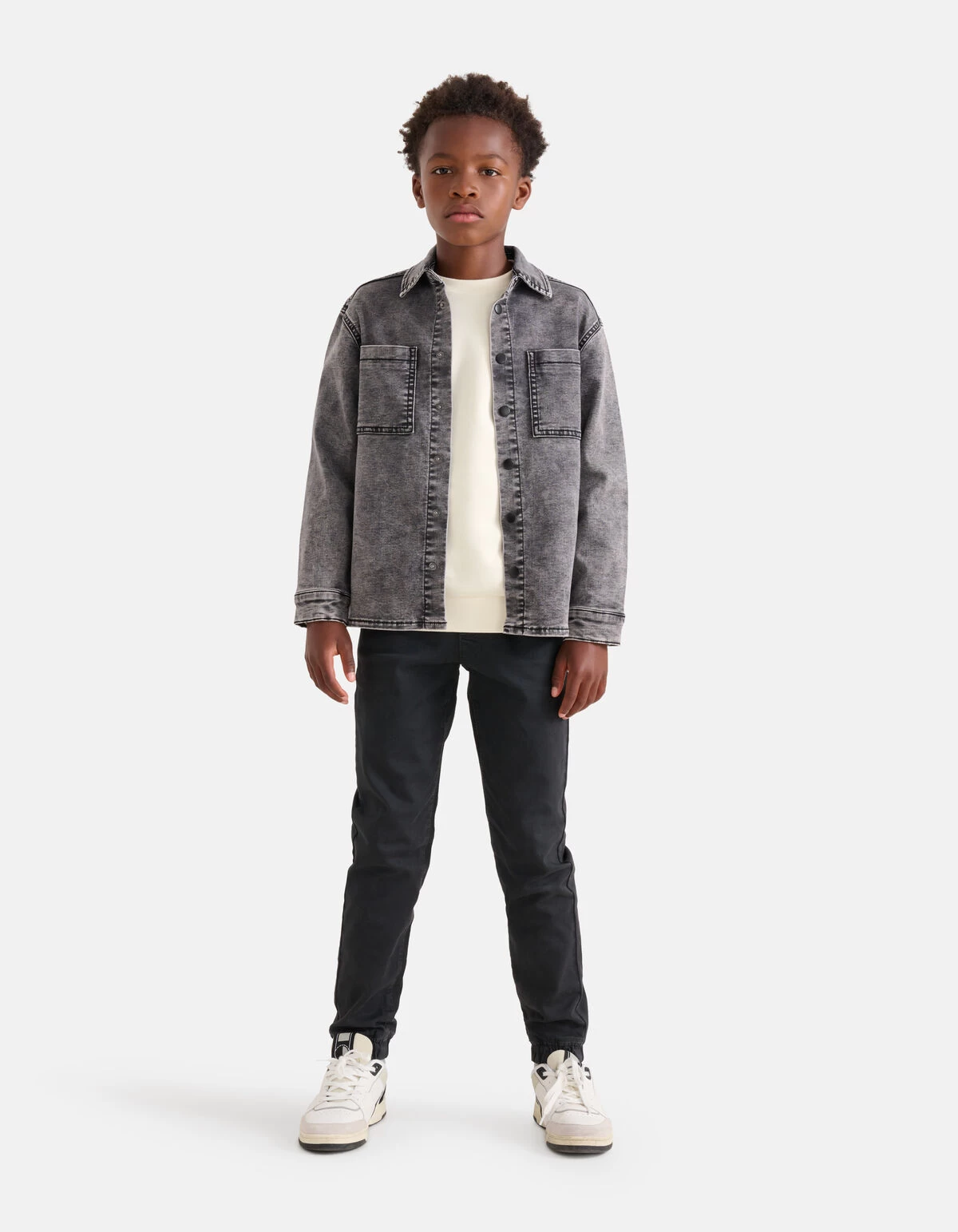 Loose Fit Twill Broek Donkergrijs 1 Loose Fit Twill Broek Donkergrijs