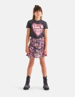 Bloemenprint Rok Paars