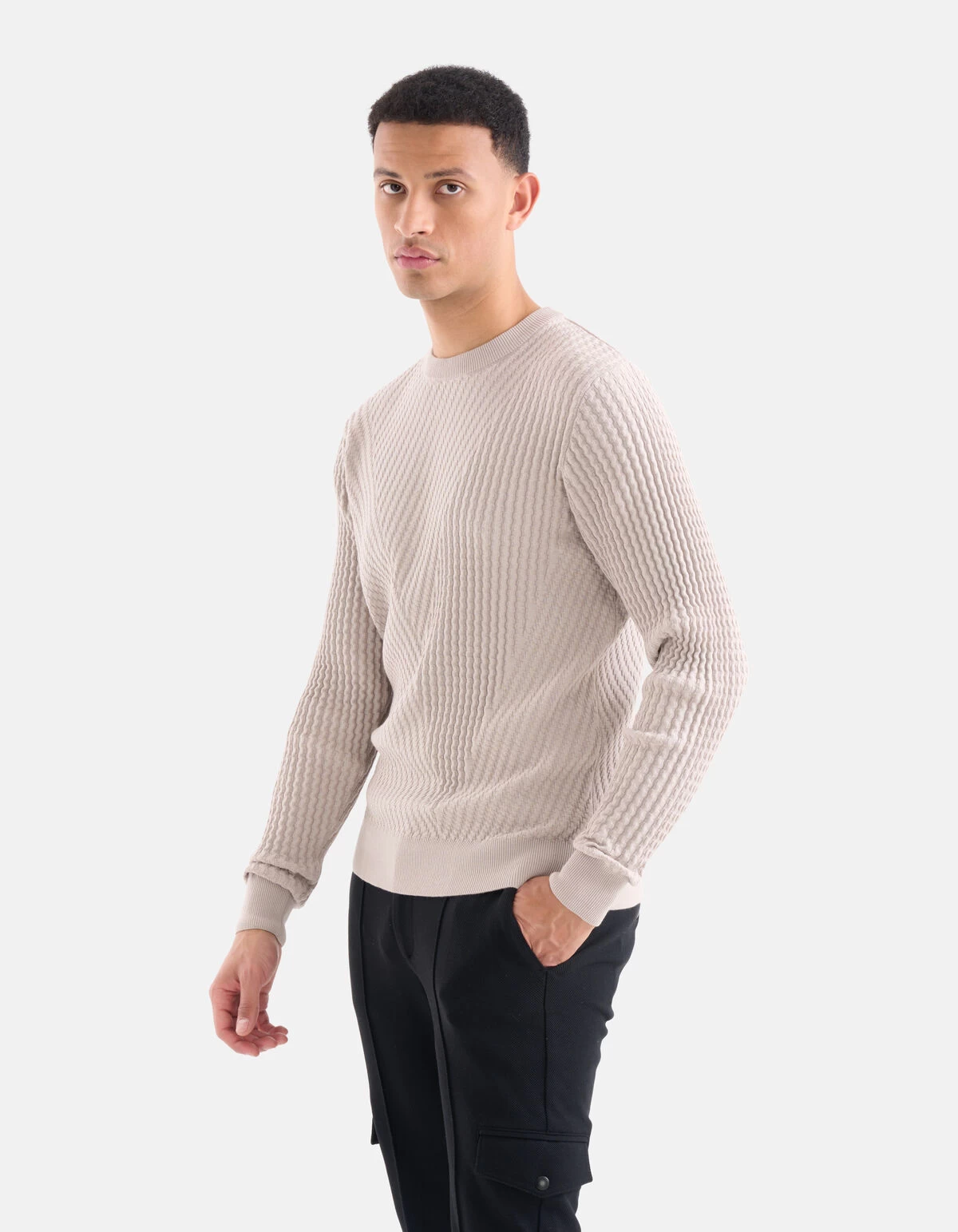 Gestreepte Trui Lichtgrijs 2 Gestreepte Trui Lichtgrijs - Afbeelding 2