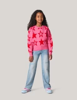 Destroyed Straight Leg Jeans Bleached