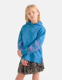 Embroidery Hoodie Blauw