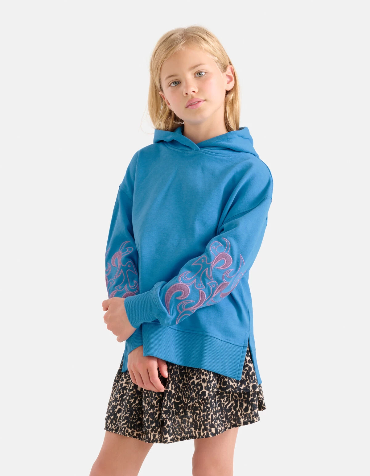 Embroidery Hoodie Blauw 1 Embroidery Hoodie Blauw