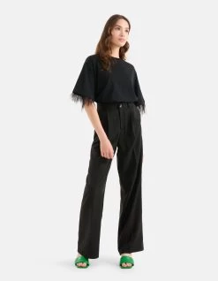 Wide Leg Broek Zwart