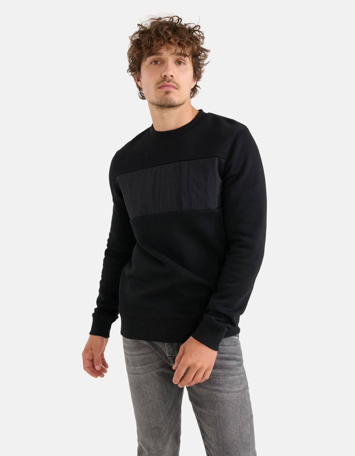 Gewatteerde Sweater Zwart 2 Gewatteerde Sweater Zwart - Afbeelding 2