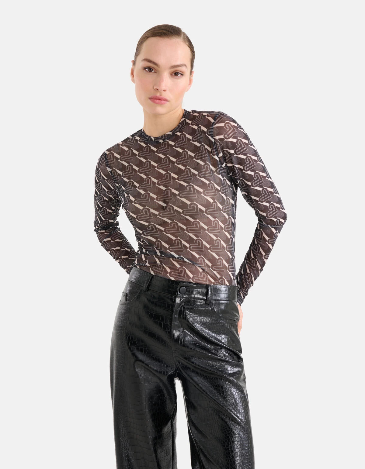 Mesh Top Zwart/Wit 2 Mesh Top Zwart/Wit - Afbeelding 2