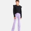 Rib Flared Legging Paars