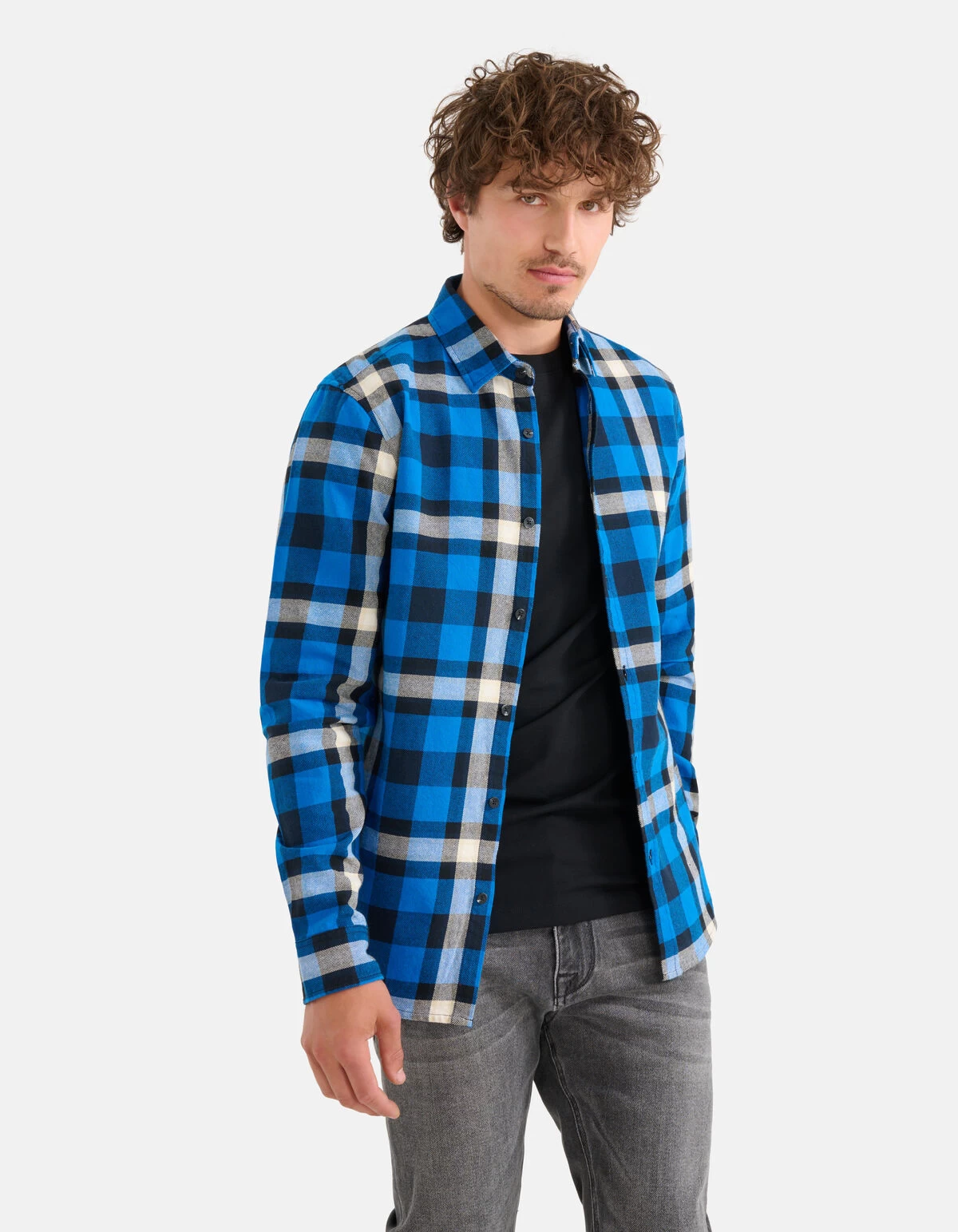 Ruiten Overhemd Blauw 2 Ruiten Overhemd Blauw - Afbeelding 2