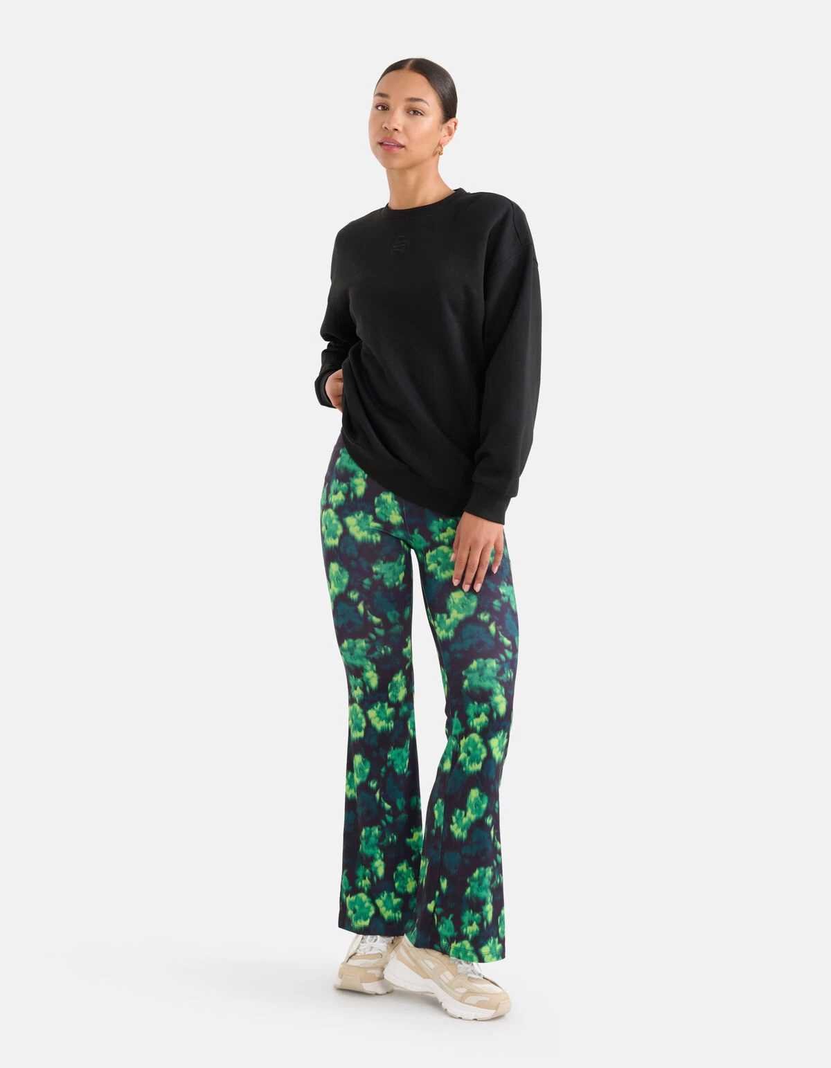 Flared Broek Groen 1 Flared Broek Groen