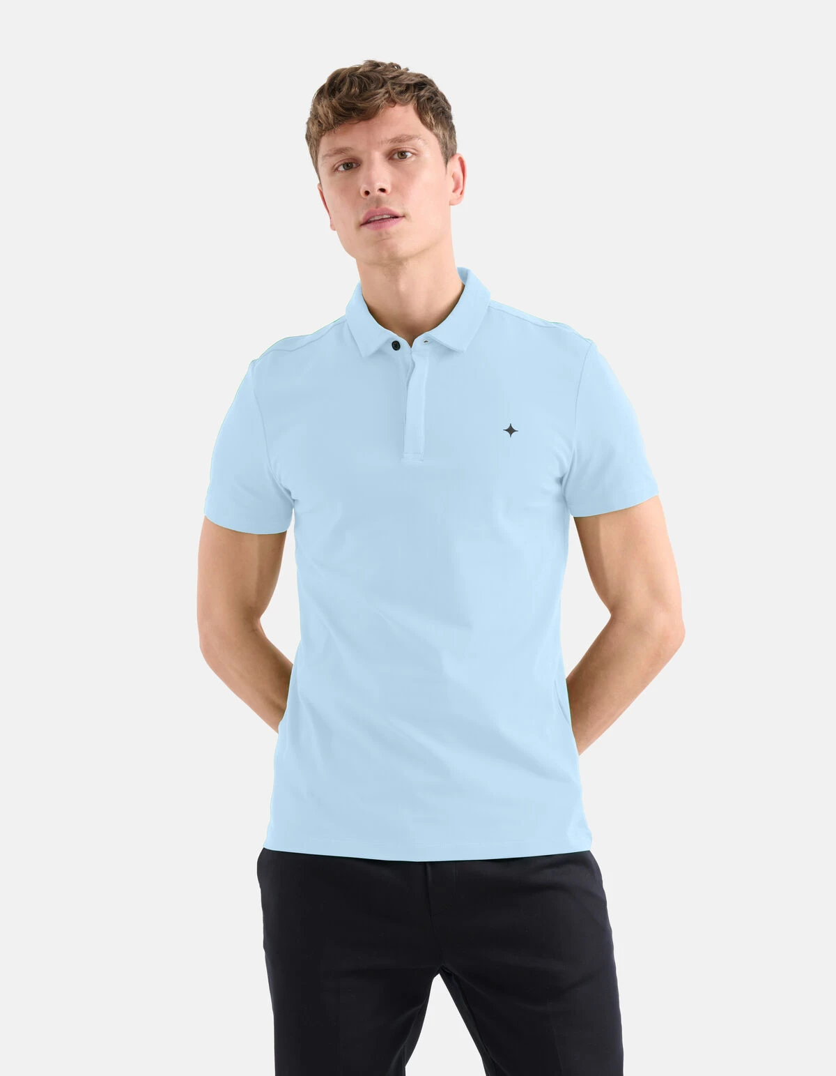 Jersey Polo Lichtblauw 2 Jersey Polo Lichtblauw - Afbeelding 2