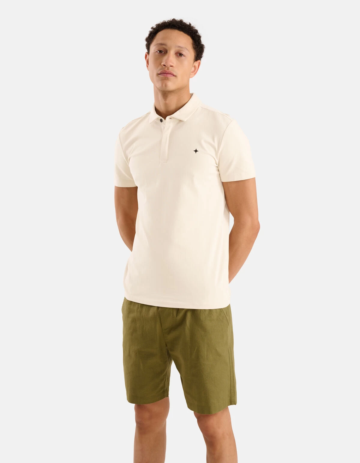 Jersey Polo Gebroken Wit 2 Jersey Polo Gebroken Wit - Afbeelding 2