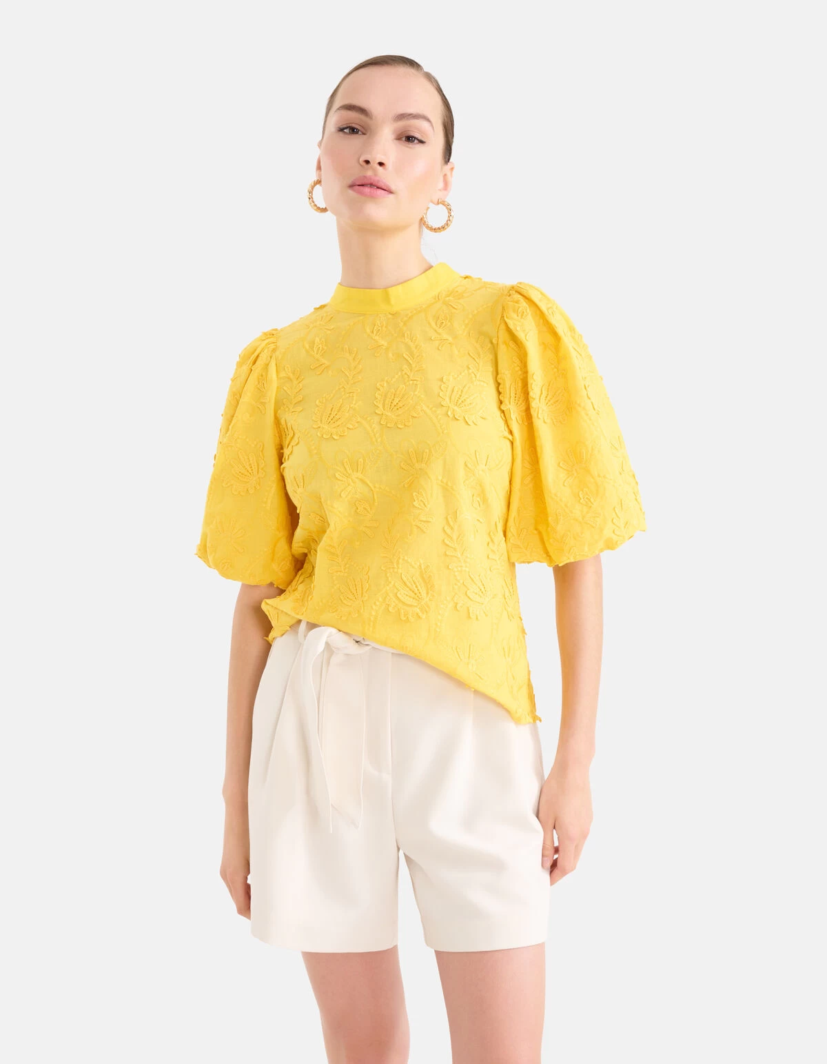 Embroidery Top Geel 2 Embroidery Top Geel - Afbeelding 2