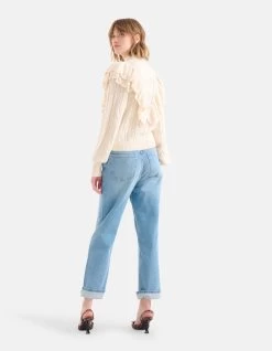 Ruffle Kabeltrui Gebroken Wit -Kleding Verkoop 05 1097930 2