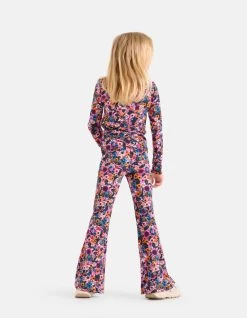 Bloemenprint Rib Flared Legging -Kleding Verkoop 05 1099537 71