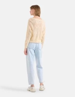 Ajour Vleermuizen Trui Gebroken Wit -Kleding Verkoop 05 1100701 2