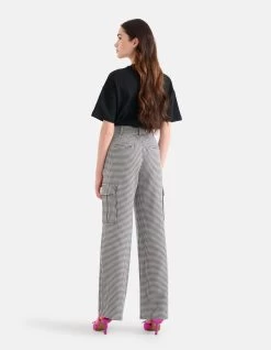 Pied-De-Poule Cargo Broek Zwart/Wit -Kleding Verkoop 05 1101400 4
