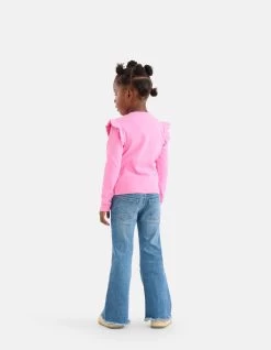 Rib Ruffle Longsleeve Roze -Kleding Verkoop 05 1101737 76