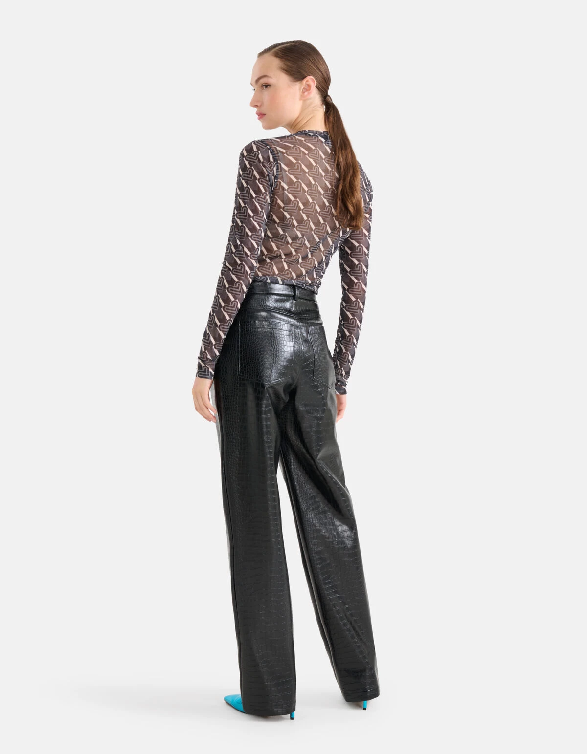 Mesh Top Zwart/Wit 3 Mesh Top Zwart/Wit - Afbeelding 3