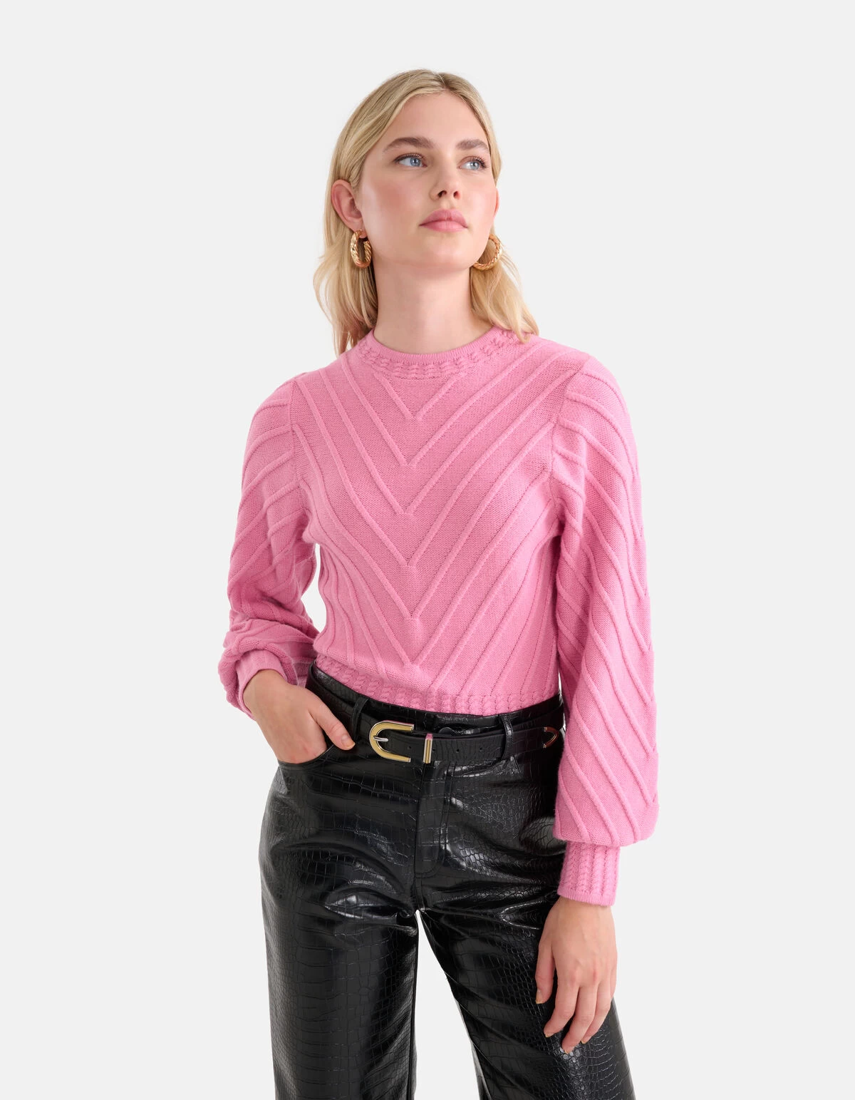 Croco Buckle Riem Zwart 2 Croco Buckle Riem Zwart - Afbeelding 2