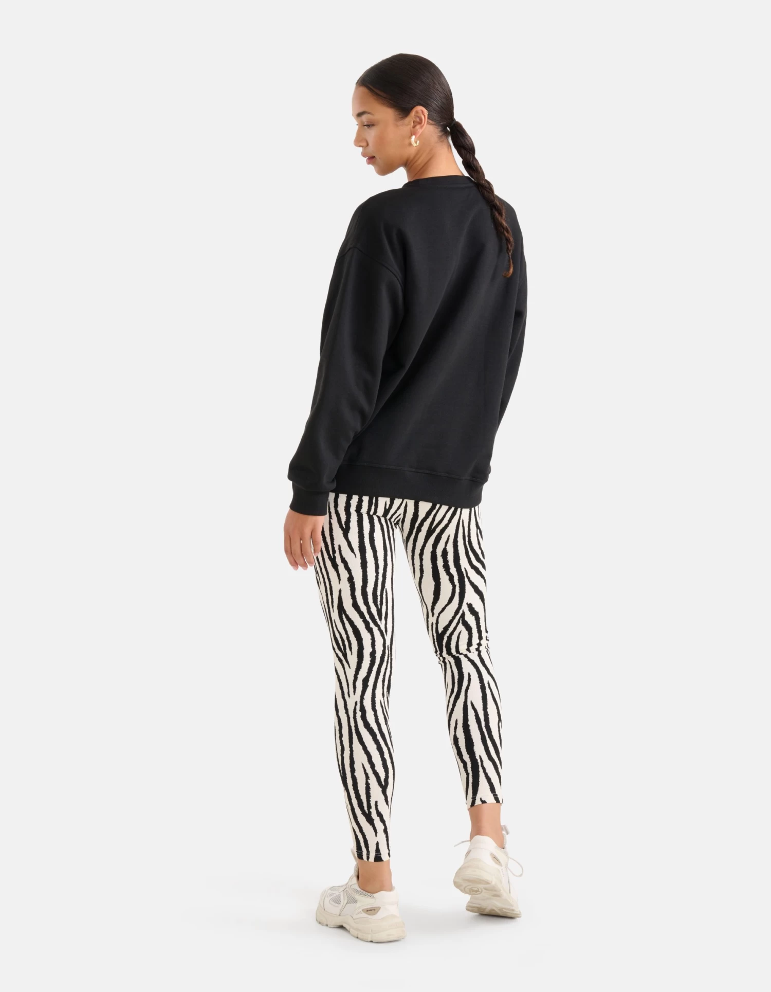 Zebra Print Legging Zwart/Wit 3 Zebra Print Legging Zwart/Wit - Afbeelding 3
